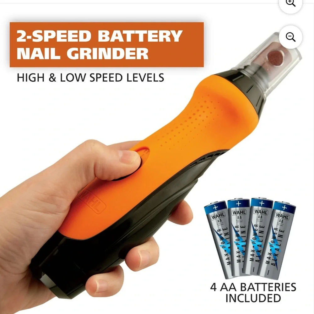 Wahl Grind & Smooth 2-Speed Nail Grinder - Orange and Black